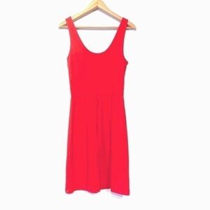 J.Crew Factory Button-Back Skater Dress Poppy Red 90s 80s jumper dress size XS